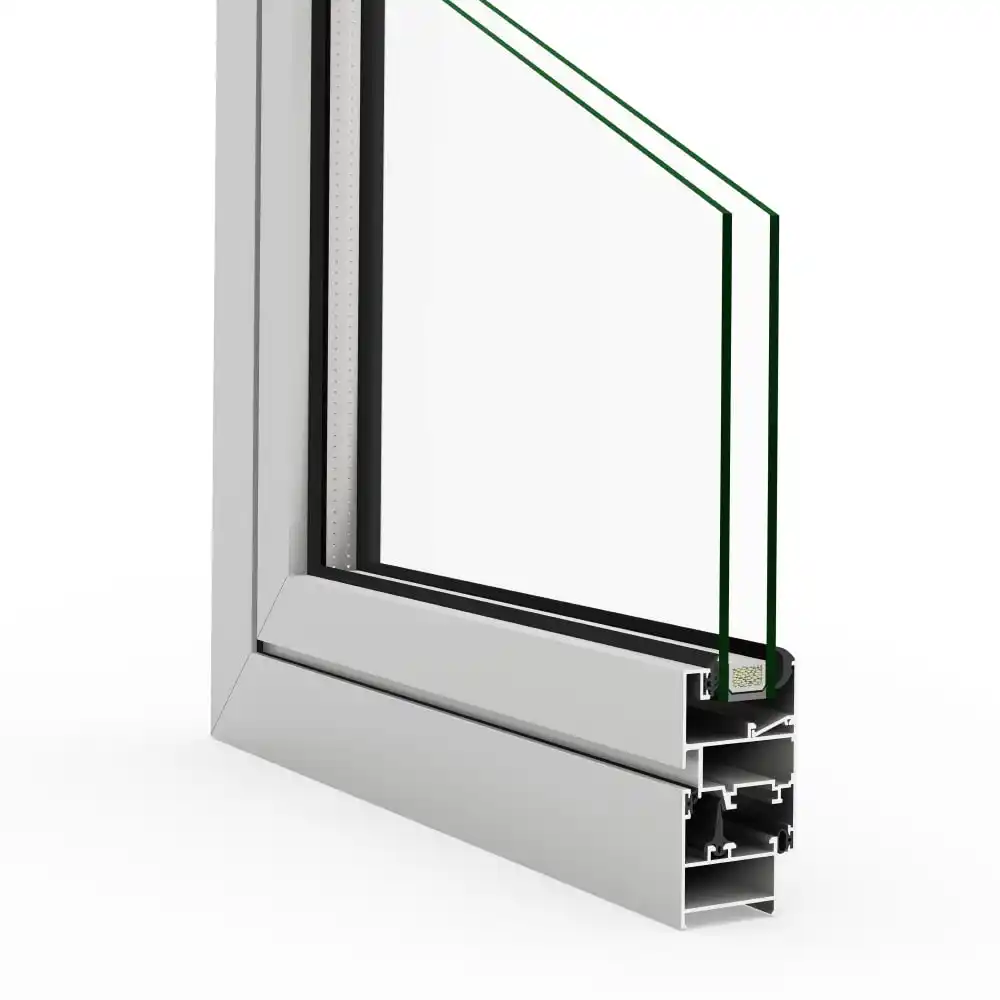 Perfil de ventana de PVC con doble acristalamiento